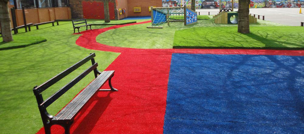 Césped artificial color rojo para jardines exteriores e interiores Césped artificial color rojo para jardines exteriores e interiores